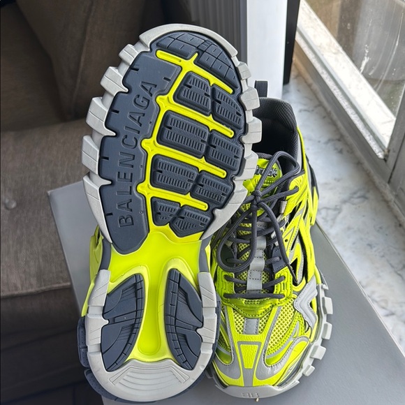 Balenciaga Neon Green and Gray Track Sneakers - Picture 2 of 5